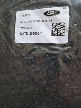 Ford Black Floor Mat Set with Ford Logo Label